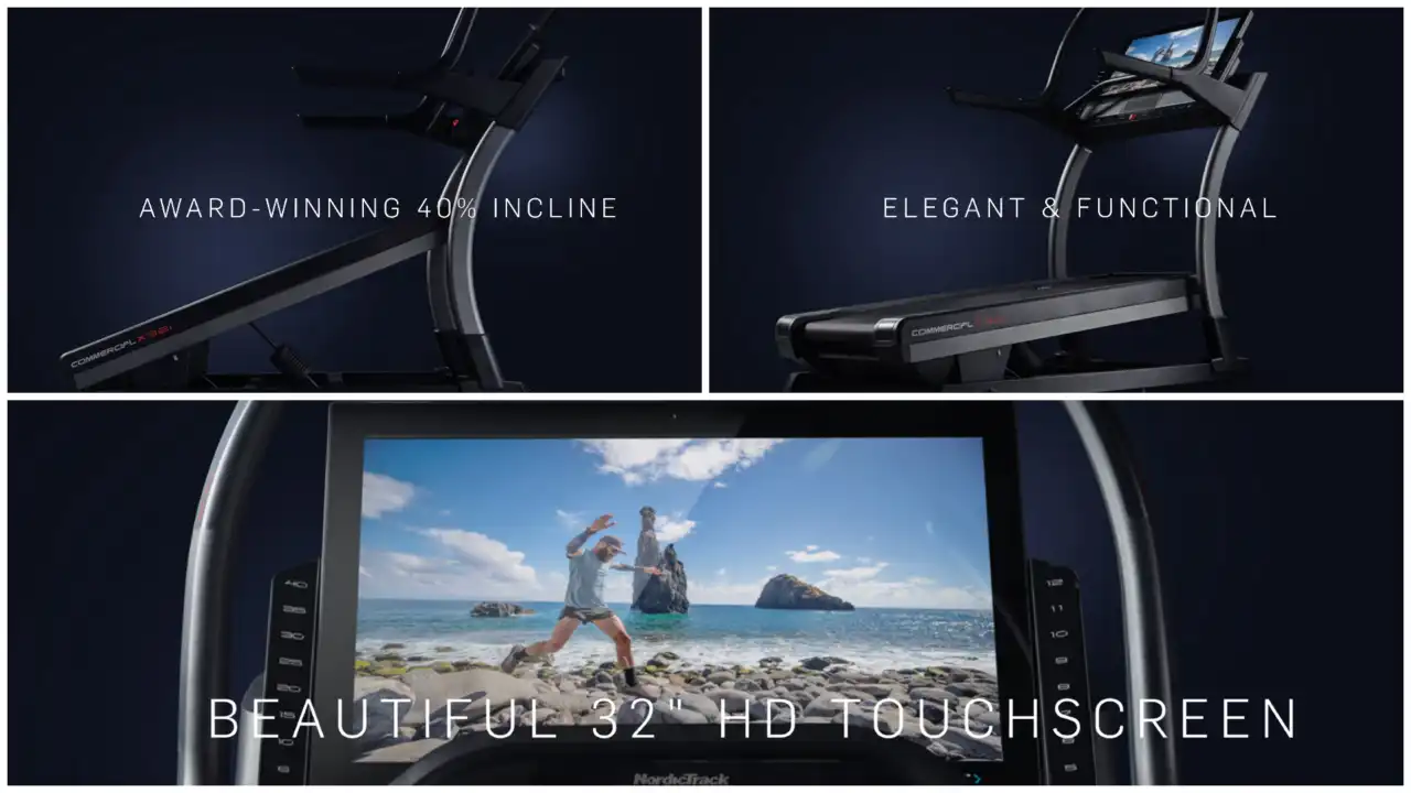 NordicTrack Commercial X32i - tekalna steza - 4,25 PS DurX - 32″ HD zaslon na dotik - 40% naklon - iFit