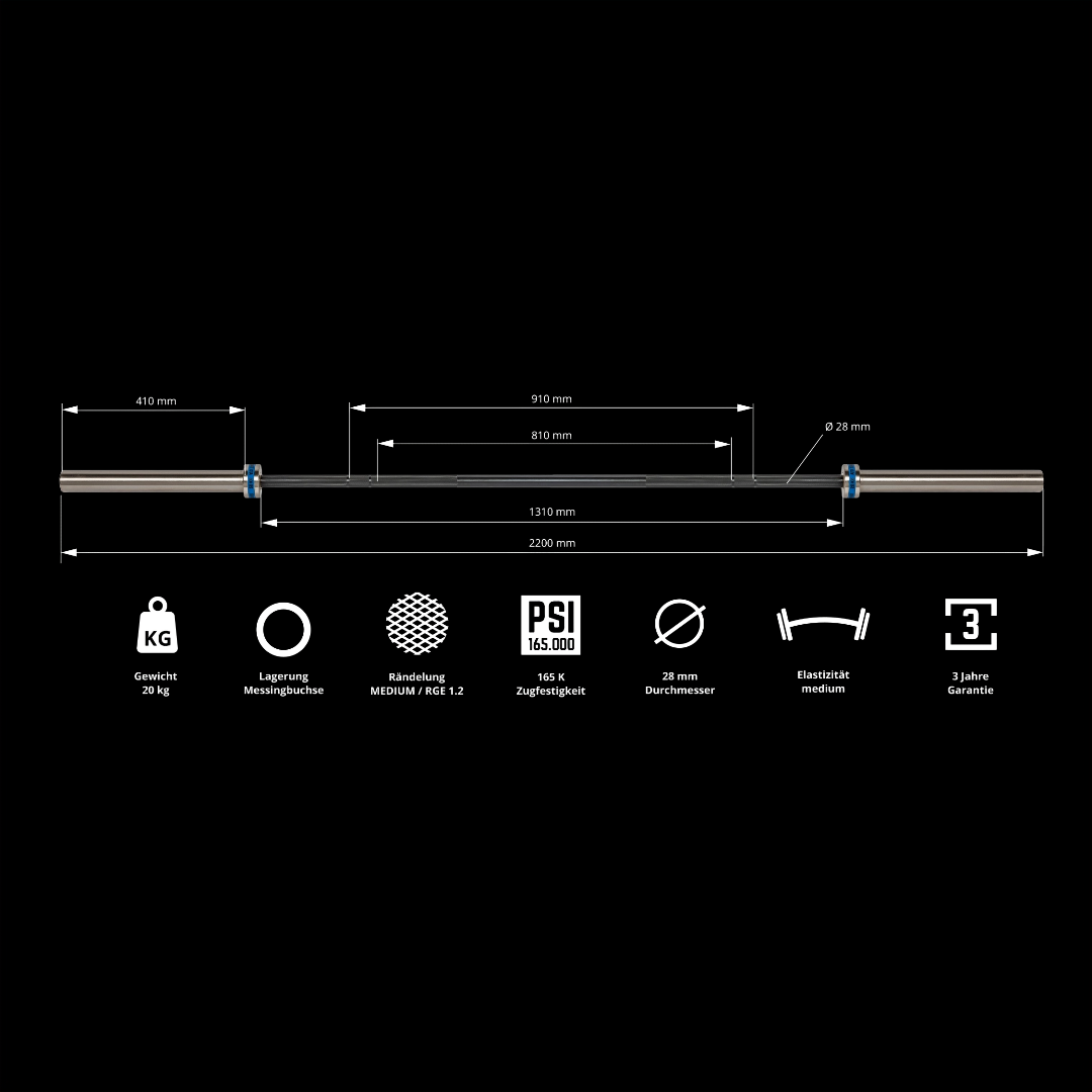 ATX Multibar / Hybridbar - olimpijska palica - 20 kg - 165K – Izjemna vsestranska olimpijska palica za funkcionalni trening - slika 2