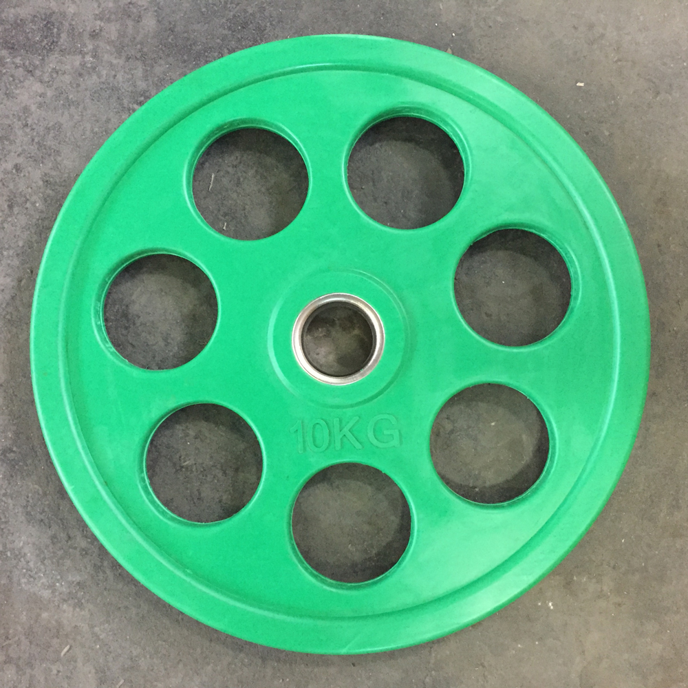 OLIMPIJSKA 7-GRIP GUMIRANA UTEŽ IZ NERJAVEČEGA JEKLA – 10 kg