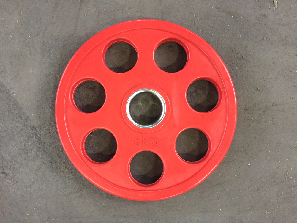 OLIMPIJSKA 7-GRIP GUMIRANA UTEŽ IZ NERJAVEČEGA JEKLA – 5 kg - slika 2