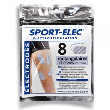 SPORT-ELEC ® PRAVOKOTNE ELEKTRODE za elektrostimulator ali TENS - pravokotne, 8kos
