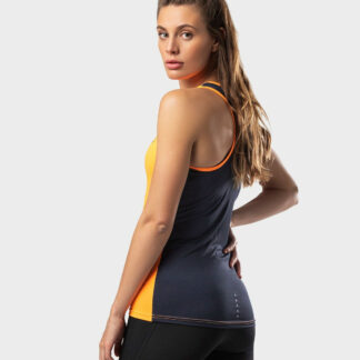 SIROKO VOLCANO ženska športna majica - oranžna / siva