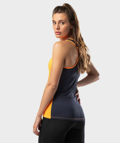 SIROKO VOLCANO ženska športna majica - oranžna / siva
