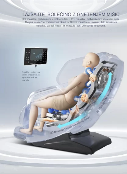 2D/3D Masažni stol Elite 510 Z DVOJNIM MEHANIZMOM - MODEL 2023 ( Izmeri kisik v krvi in srčni utrip )