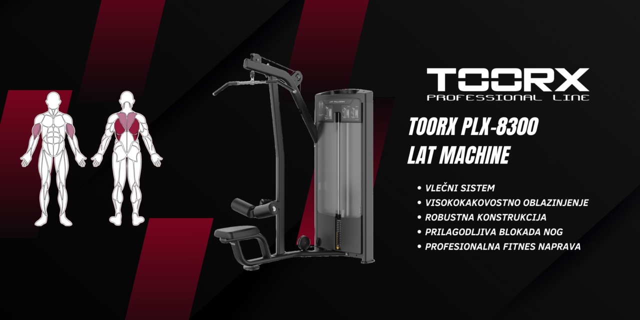 Toorx PLX 8300 Lat Machine - profesionalna fitnes naprava za lat poteg - pin loaded
