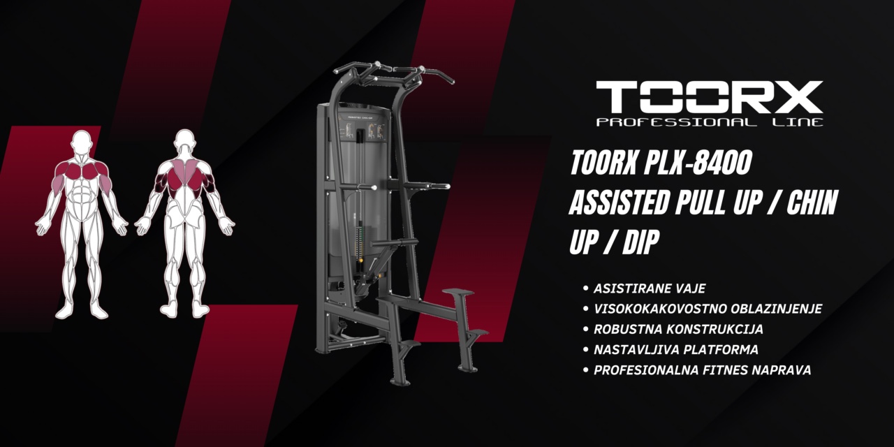 Toorx PLX 8400 Assisted Pull Up / Chin Up / Dip - profesionalna fitnes naprava za potege in dipe - pin loaded