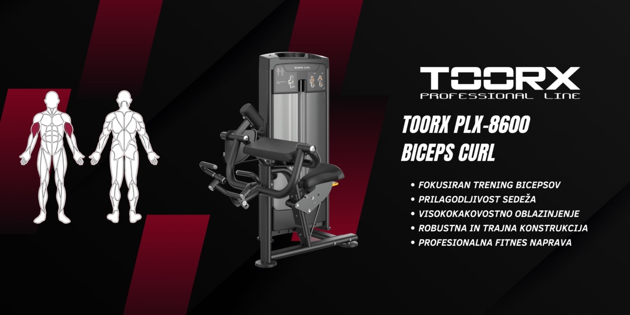 Toorx PLX 8600 Biceps Curl - profesionalna fitnes naprava za trening bicepsov - pin loaded