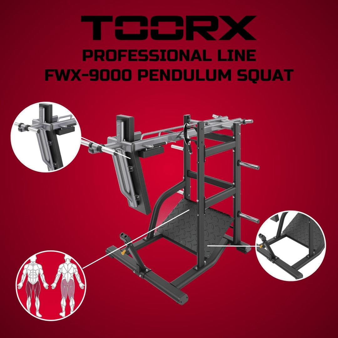 Toorx FWX-9000 Pendulum Squat - plate loaded - profesionalna fitnes naprava za trening počepa