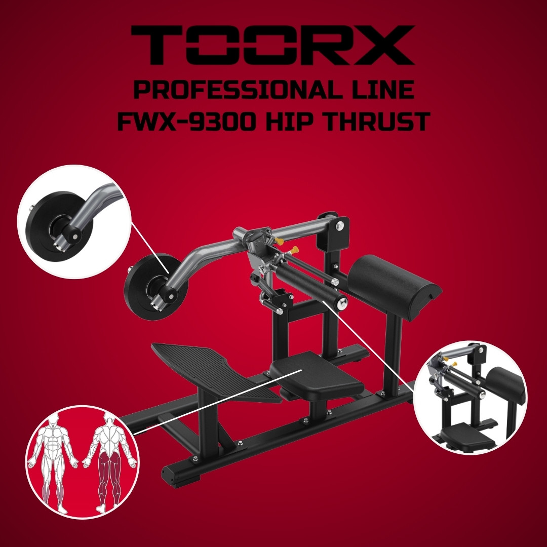 Toorx FWX-9300 Hip Thrust - plate loaded - profesionalna fitnes naprava za trening potiska z boki