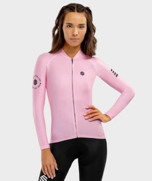 SIROKO M2 Flamingo - ženska kolesarska majica z dolgimi rokavi