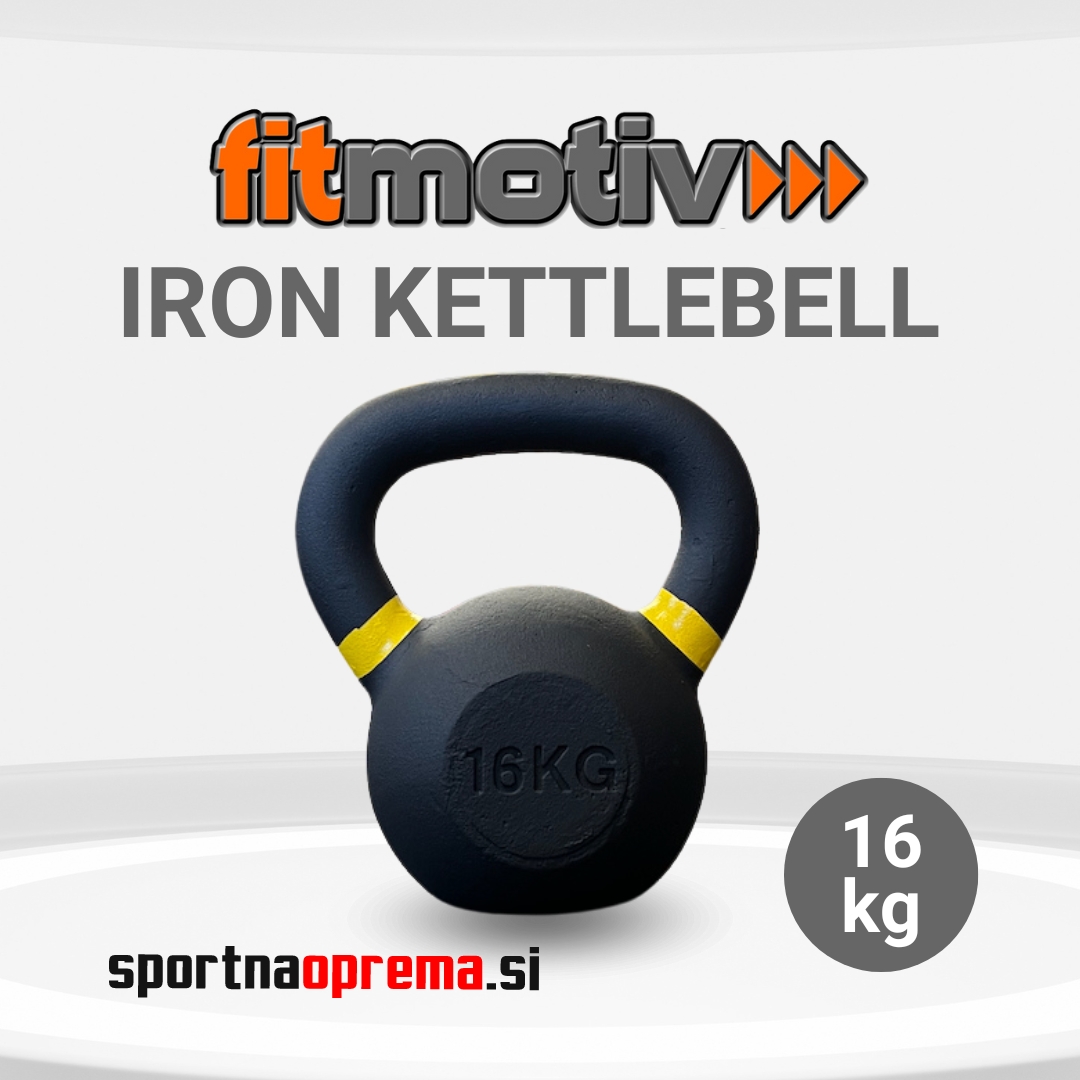 Fitmotiv Iron Kettlebell 16 kg - kettlebell utež iz litega železa