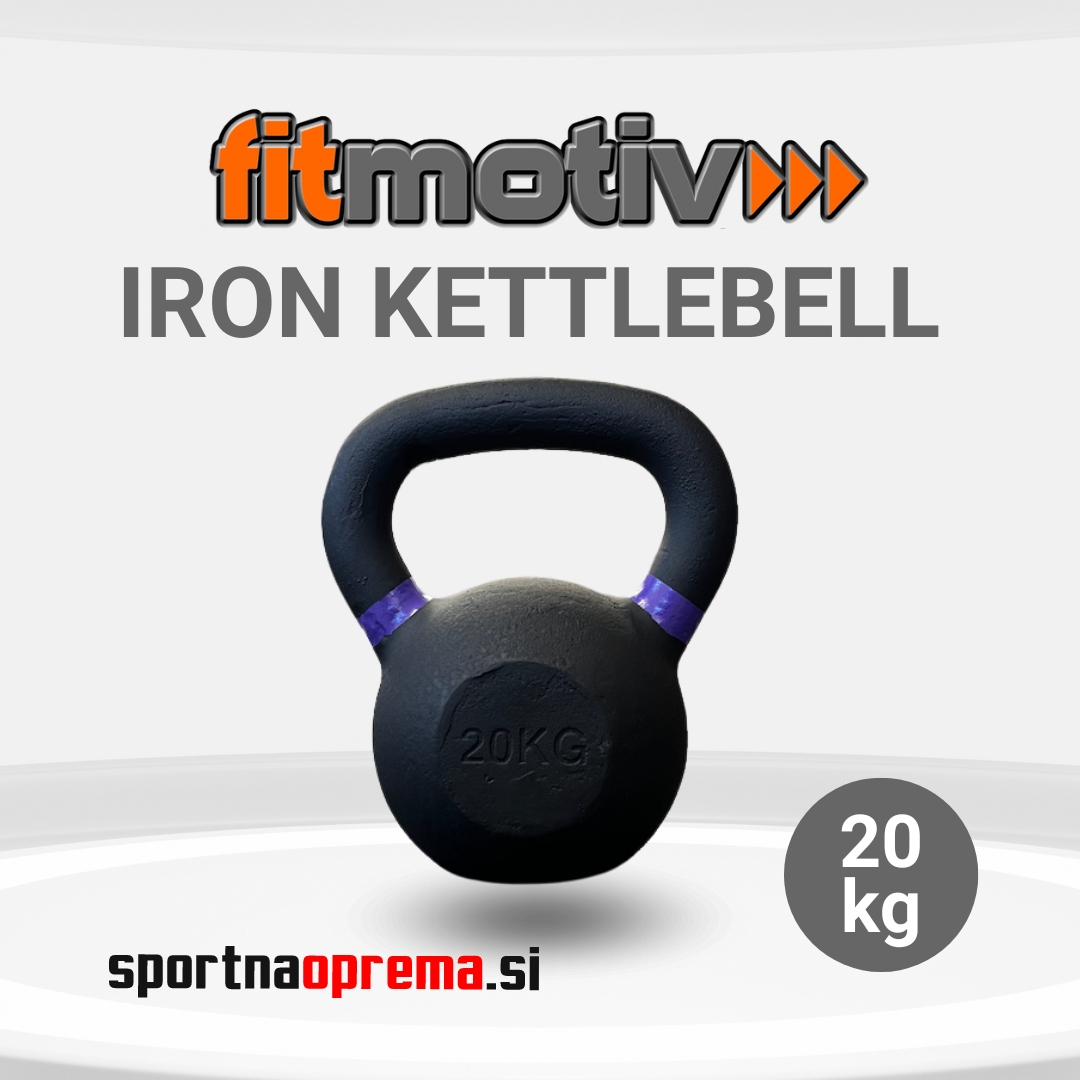 Fitmotiv Iron Kettlebell 20 kg - kettlebell utež iz litega železa