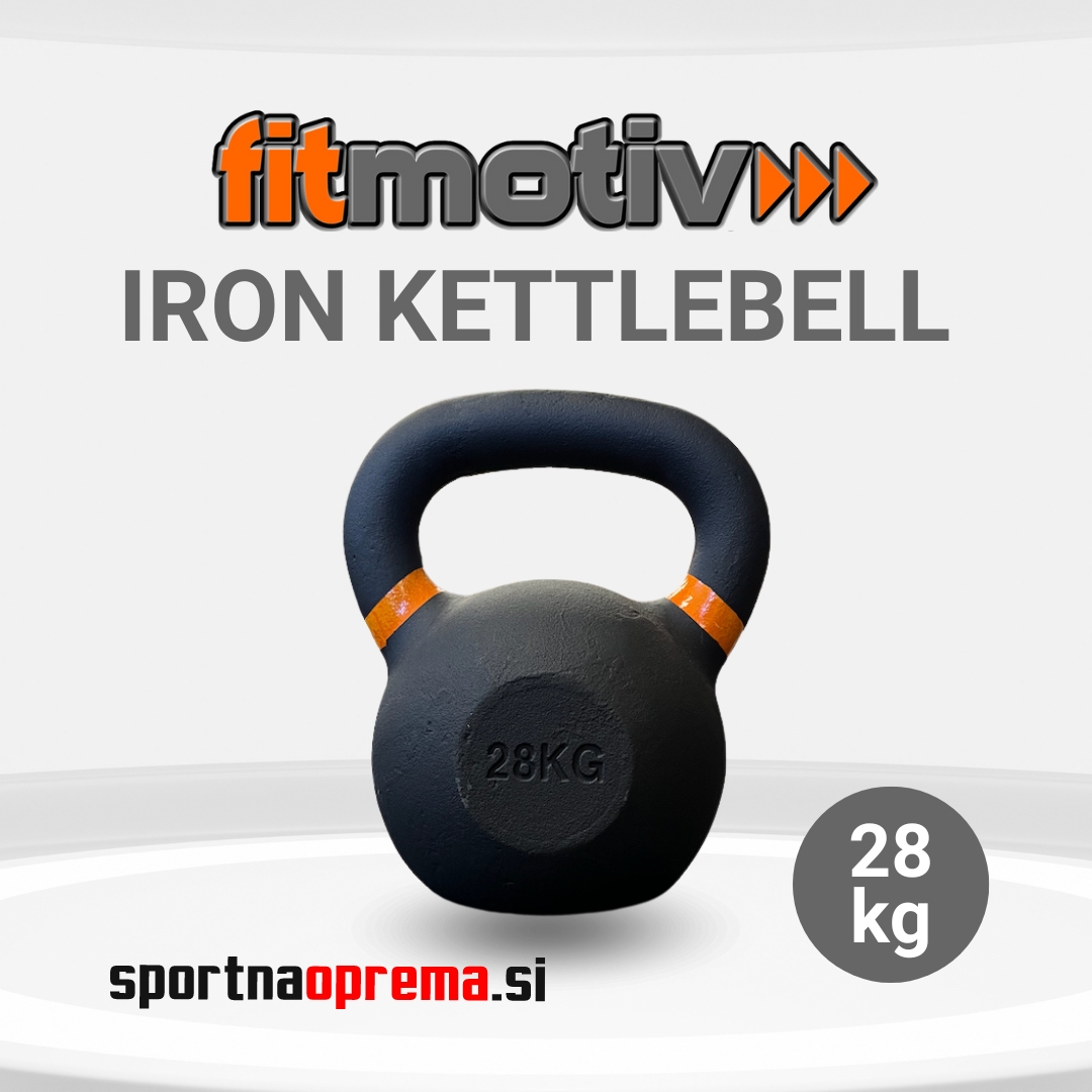 Fitmotiv Iron Kettlebell 28 kg - kettlebell utež iz litega železa