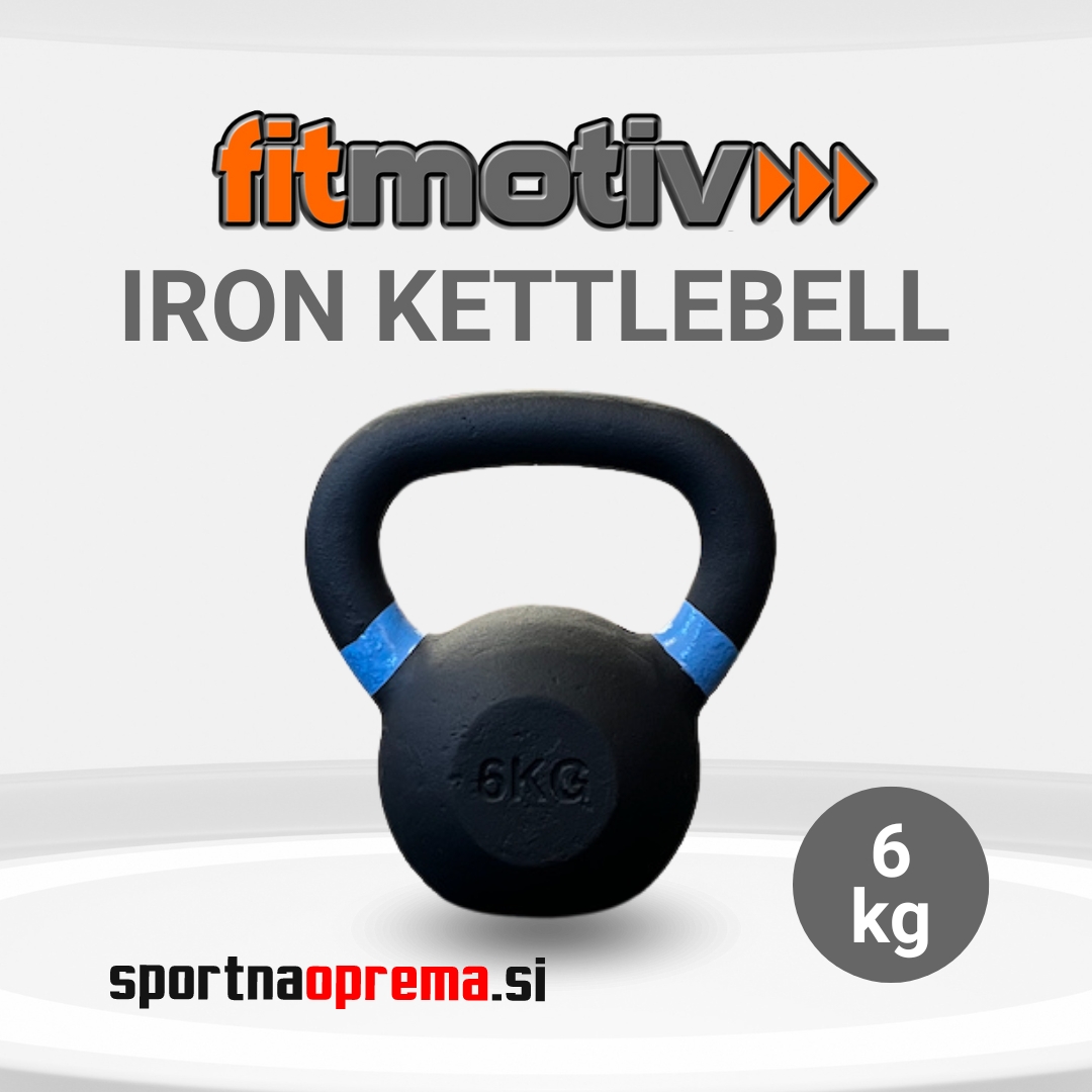 Fitmotiv Iron Kettlebell 6 kg - kettlebell utež iz litega železa