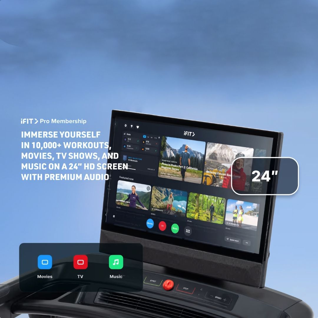 NordicTrack Commercial 2450 - tekalna steza - 4,25 CHP - 24″ HD zaslon na dotik