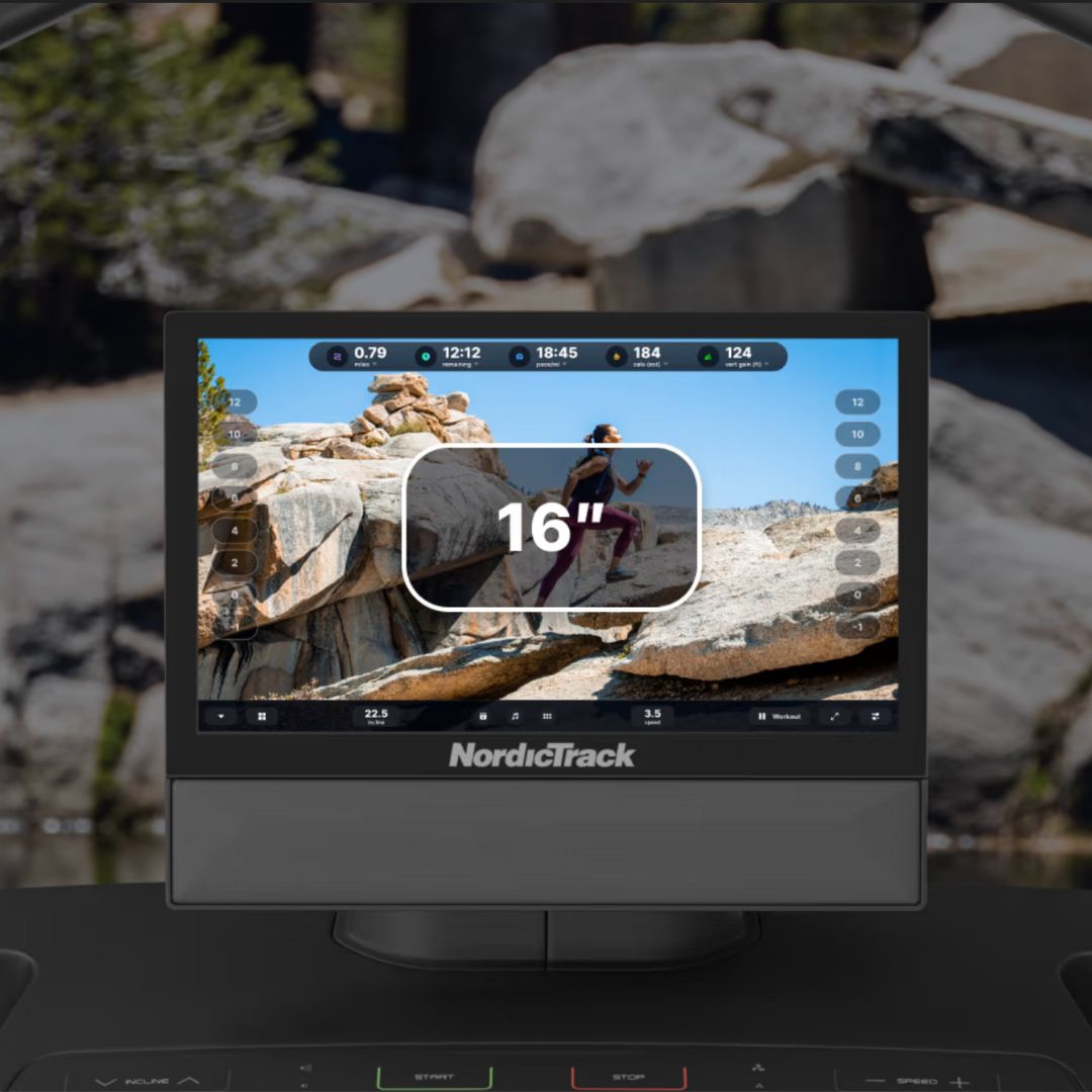 NordicTrack X16 Treadmill - tekalna steza - 4,25 CHP - od -3% do 40% naklona - 16″ HD zaslon na dotik - možnost uporabe aplikacije iFit