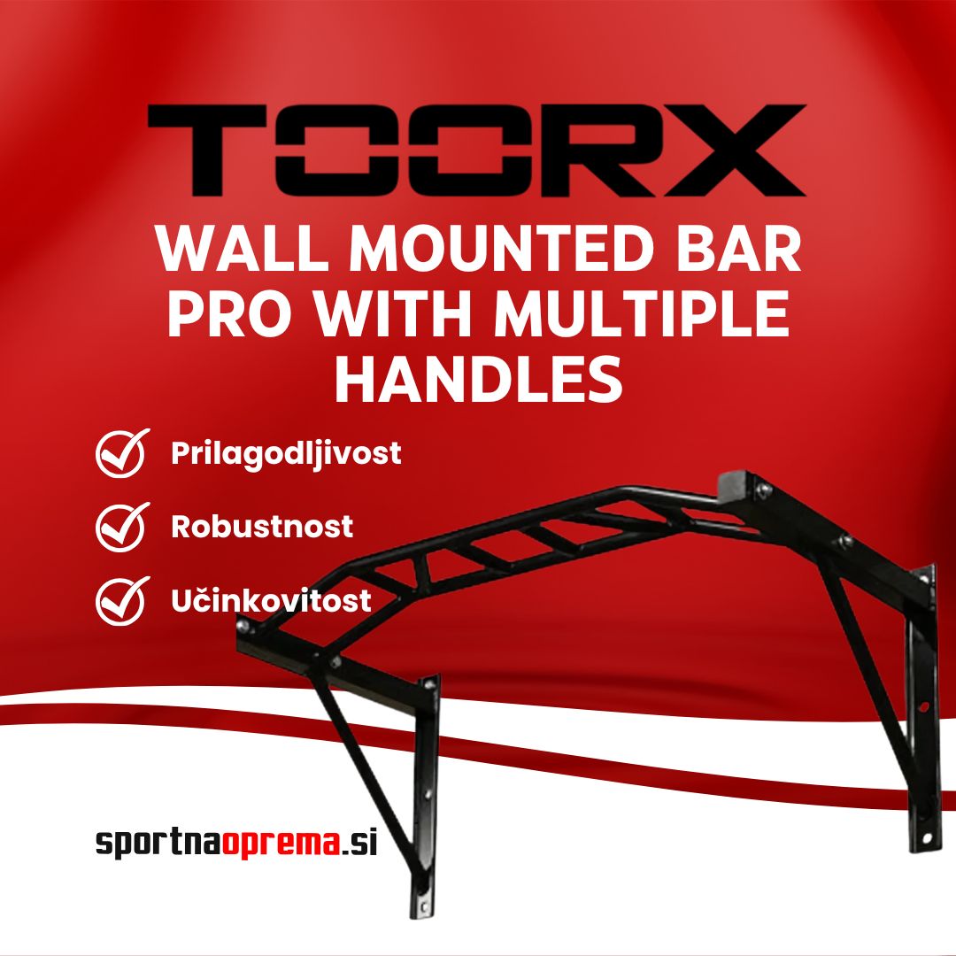 Toorx Wall Mounted Bar Pro With Multiple Handles - drog za dvige - za montažo na steno - 118 x 66 x 53 cm
