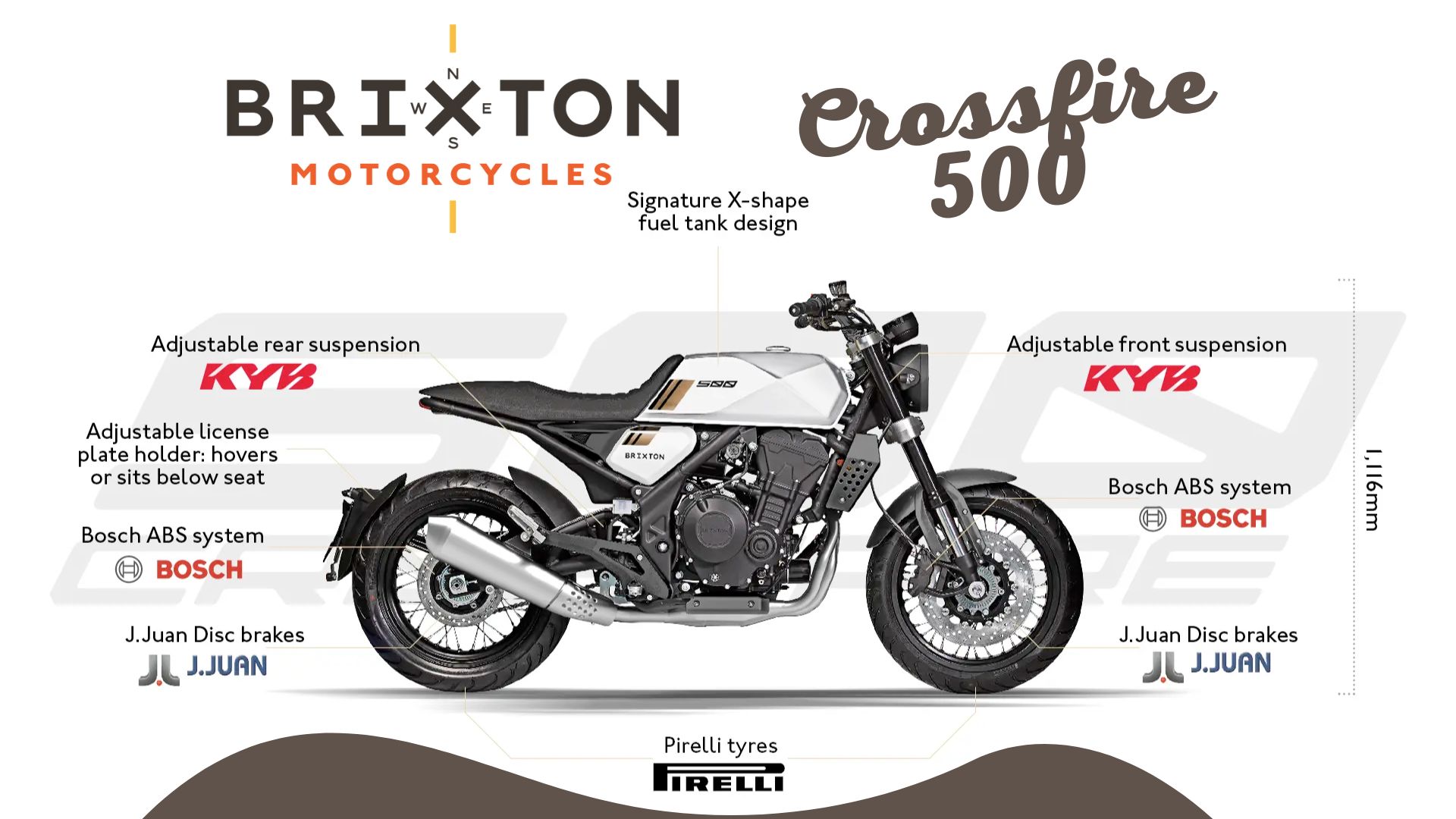 Brixton Crossfire 500 – Bullet Silver, stranski pogled na letališki stezi