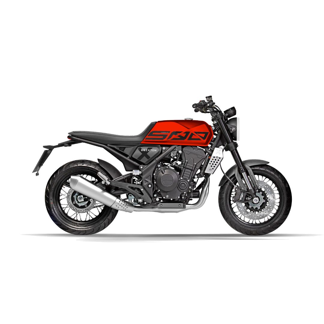 Dvovaljni motor (486 ccm) na Crossfire 500 X s celotnim izpušnim sistemom iz nerjavečega jekla