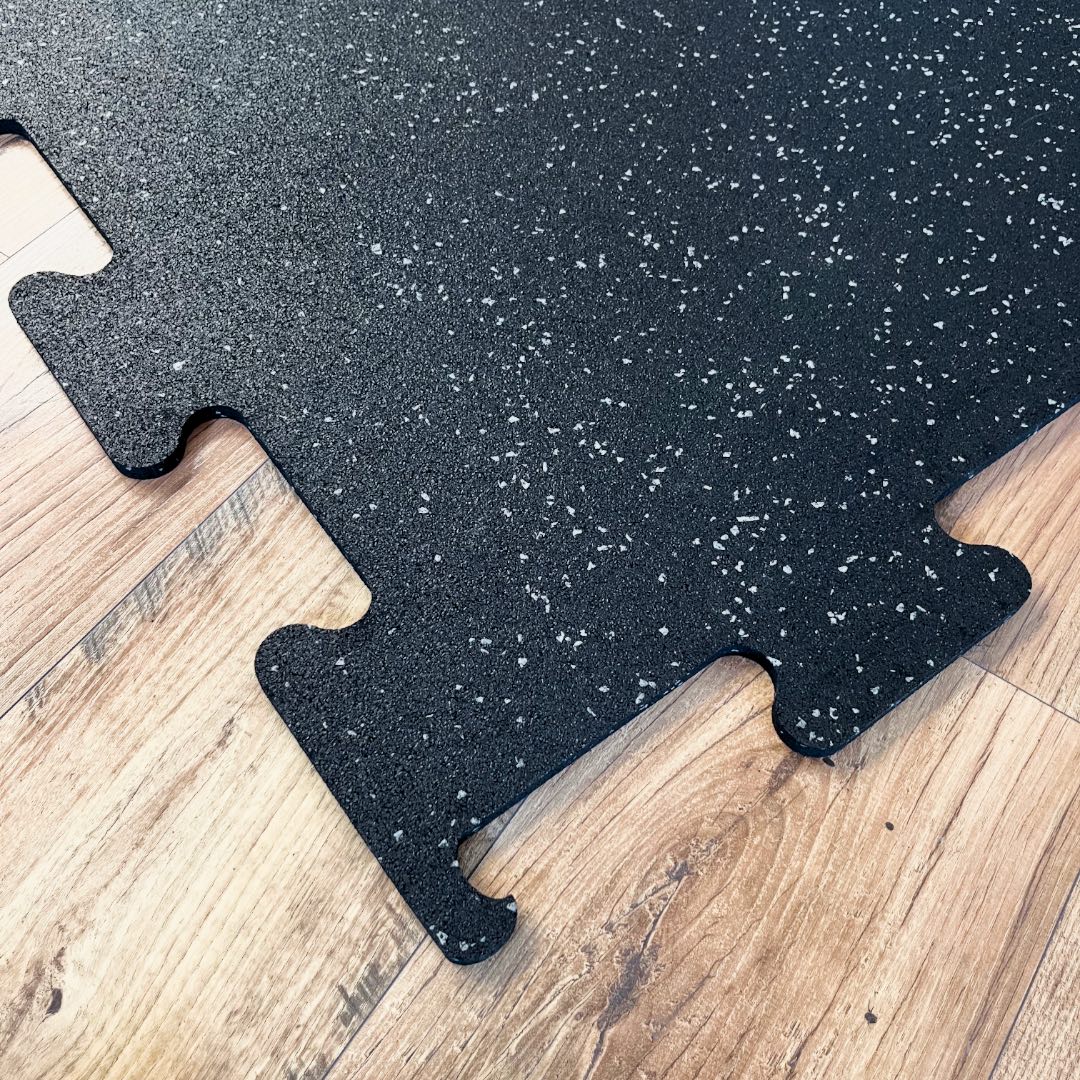 Gumirana puzzla 1 x 1 m x 10 mm s sivim EPDM | Črna | Mozaik s sivim EPDM vzorcem | Popolna zaščita in moderen videz! | - slika 2