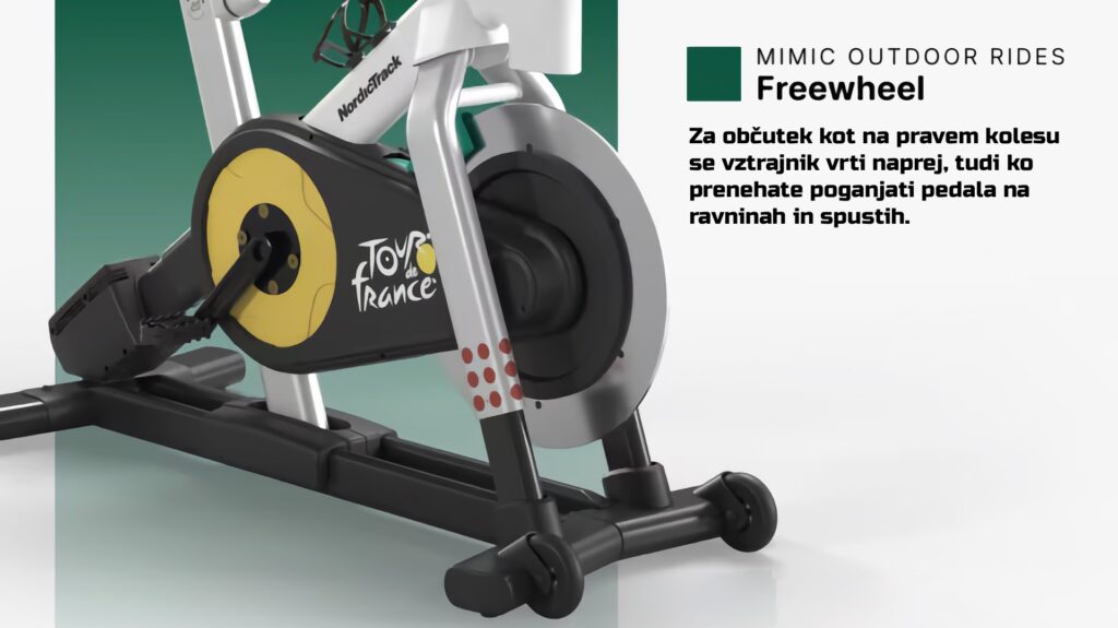 NordicTrack Tour de France Indoor Bike – dirkalno sobno kolo s 24-palčnim HD zaslonom in iFIT tehnologijo za realistično vadbo