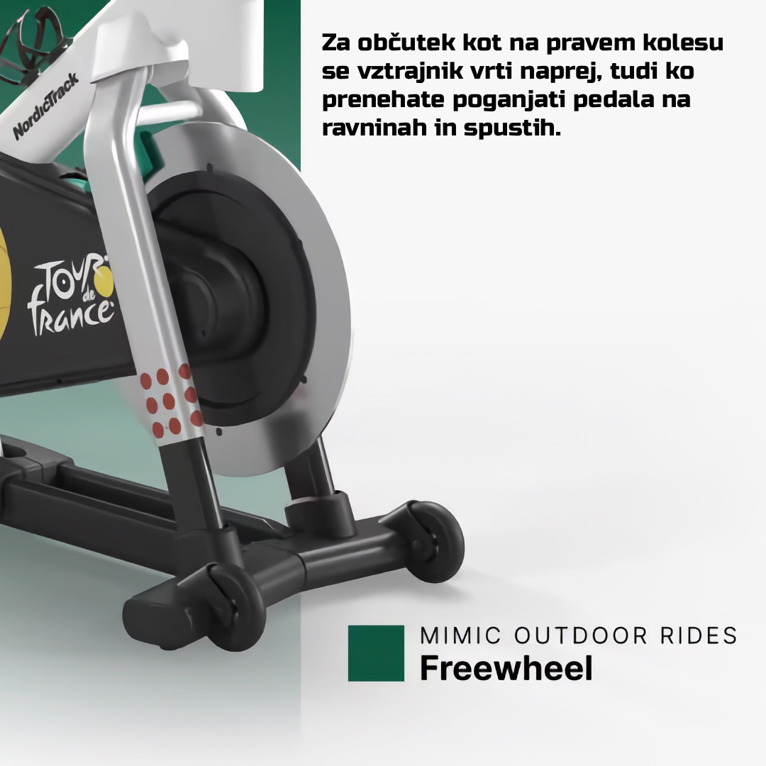 NordicTrack Tour de France Indoor Bike – dirkalno sobno kolo s 24-palčnim HD zaslonom in iFIT tehnologijo za realistično vadbo