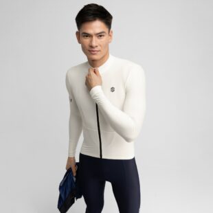 SIROKO M7 Egret moška termo kolesarska majica z dolgimi rokavi z odsevnimi detajli