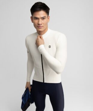 SIROKO M7 Egret moška termo kolesarska majica z dolgimi rokavi z odsevnimi detajli