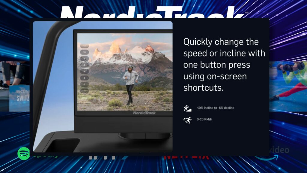 NordicTrack X24 Treadmill - tekalna steza - 4,25 CHP - od -3% do 40% naklona - 24″ HD zaslon na dotik - možnost uporabe aplikacije iFit