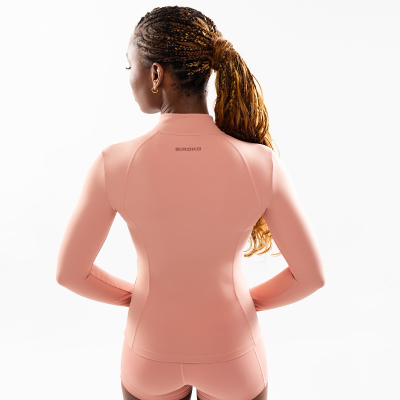 SIROKO Pelican ženska ultralahka jakna z dolgo zadrgo za trening, elastična tkanina, visok ovratnik, luknje za palce.