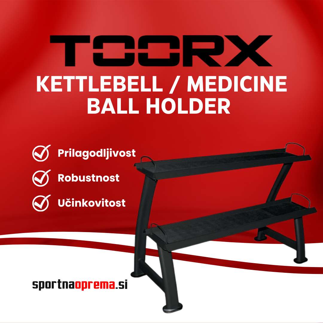 Toorx Kettlebell / Medicine Ball Holder z dvema policama.