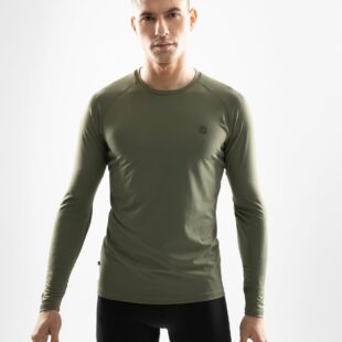 SIROKO Wild moška športna majica z dolgimi rokavi – črna, oprijeta, tehnično dovršena majica za hladne treninge