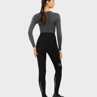 SIROKO Core Agility ženske termo kolesarske pajkice – črne, z odsevnimi elementi