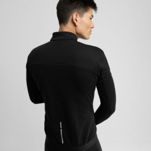 SIROKO Core Everest moška zimska kolesarska jakna – softshell, vodoodbojna, črna z reflektivnimi detajli