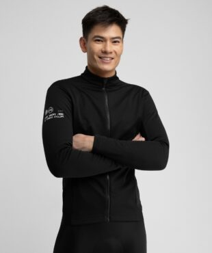 SIROKO Core Everest moška zimska kolesarska jakna – softshell, vodoodbojna, črna z reflektivnimi detajli