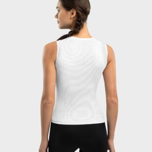 SIROKO Core Vivid ženski kolesarski osnovni sloj – mrežasta bela majica, popolno prileganje in zračnost za tople dni