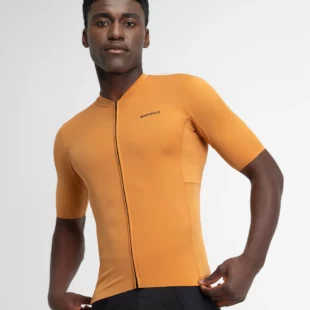 SIROKO M6R Apricot moška kolesarska majica iz recikliranih tkanin, kratkih rokavov, za trajnostno in zmogljivo kolesarjenje