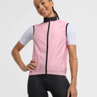 SIROKO V1-W Berthel ženski kolesarski brezrokavnik, črne barve, za zaščito pred vetrom in optimalno zračnost