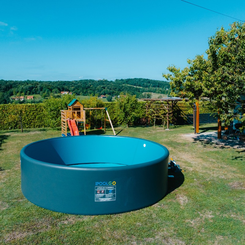 IPoolGo okrogli bazen 6 m x 1,6 m | Siva Barva | s tlačilko | Neprekosljiva Prostranost Za Brezskrbno Poletje! - slika 17