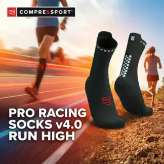 Compressport Pro Racing Sock v4.0 Run High | Black/White | Adijo žulji, pozdravljen osebni rekord - T1 (35 - 38)