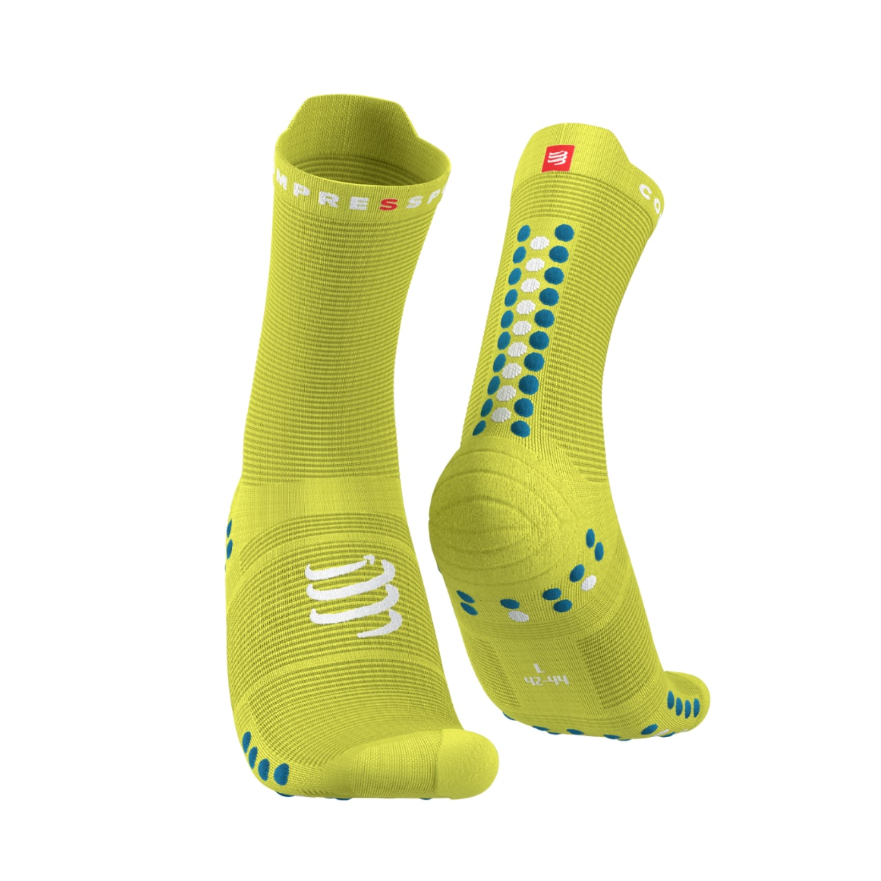 Compressport Pro Racing Sock v4.0 Run High | Primerose/Fjord Blue | Adijo žulji, pozdravljen osebni rekord - slika 2