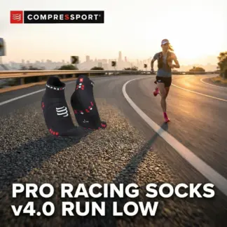 Compressport Pro Racing Socks v4.0 Run Low | Black/Red | Svoboda, hitrost in tek brez pregrevanja