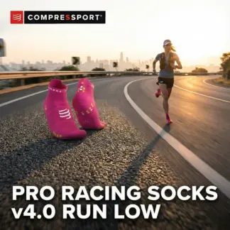 Compressport Pro Racing Socks v4.0 Run Low | Fluo Pink/Primerose | Svoboda, hitrost in tek brez pregrevanja