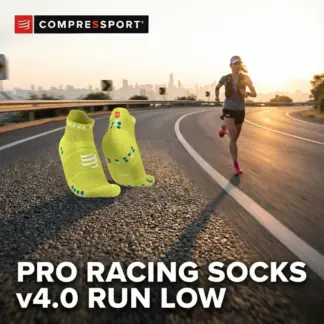 Compressport Pro Racing Socks v4.0 Run Low | Primerose/Fjord Blue | Svoboda, hitrost in tek brez pregrevanja