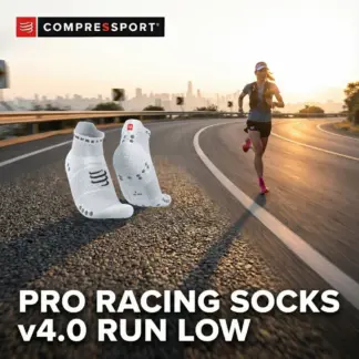 Compressport Pro Racing Socks v4.0 Run Low | White/Alloy | Svoboda, hitrost in tek brez pregrevanja