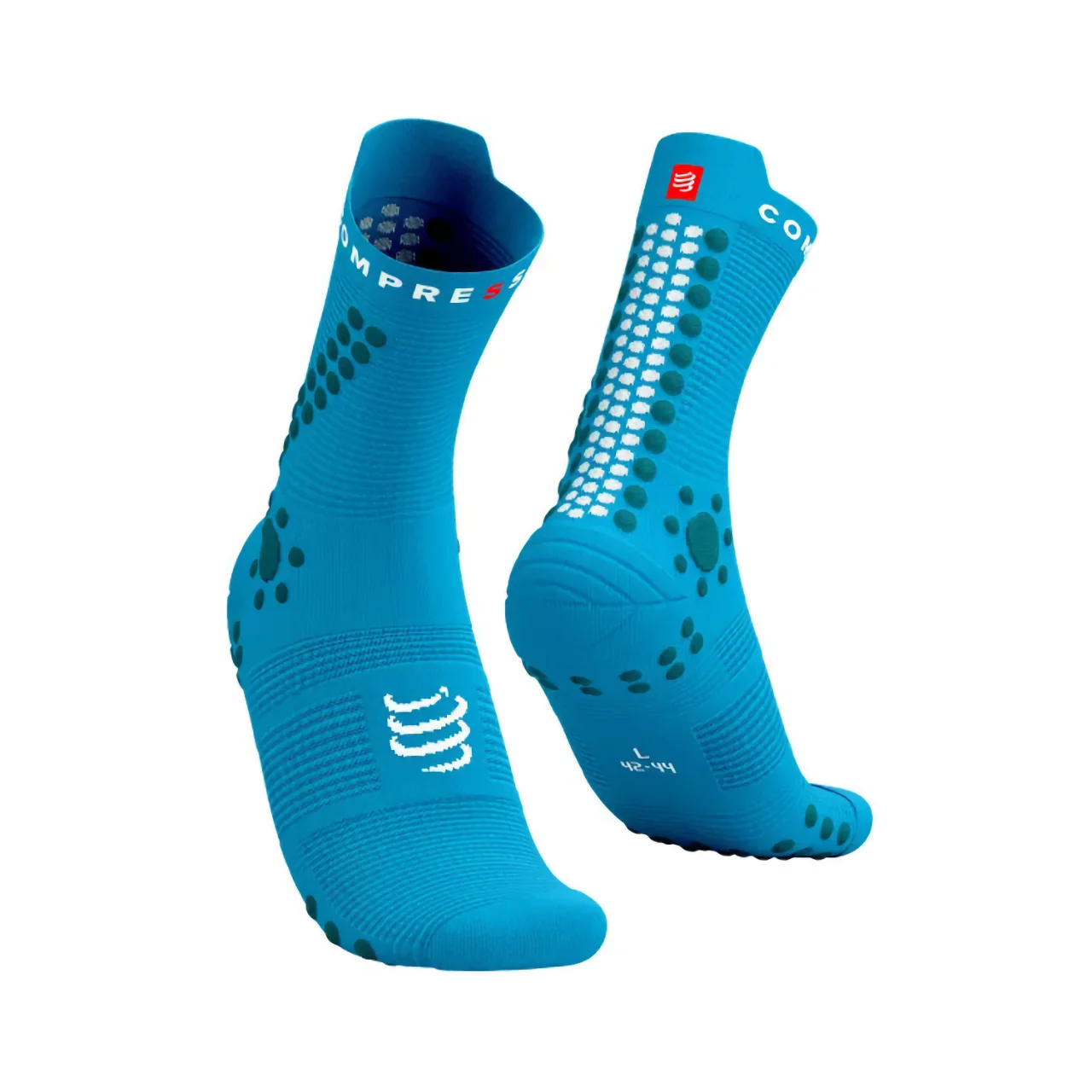 Compressport Pro Racing Socks v4.0 Trail | Hawaiian Ocean/Shaded Spruce | Neprebojna zaščita za divje terene - slika 2